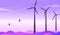 Beautiful landscape with windmills.Vector image of an alternative energy resource