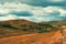 Beautiful landscape, Zlatibor hills and valley with clouds in background