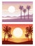 Beautiful landscapes with beach and palms scenes