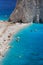 Beautiful lanscape of Ionian Sea from Keri, Zakinthos island, Greece. Vacation concept background