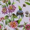 Beautiful lantana or brazil verbena flowers with green leaves on lilac background. Seamless summer floral pattern.