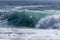 Beautiful large storm waves off the coast in Vladivostok