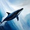 Beautiful large whale watercolor painting - ai generated image