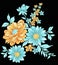 beautiful latest digital textile design flowers and leaves for printing, isolated