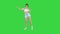 Beautiful Latin woman dancing on a Green Screen, Chroma Key.
