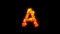 Beautiful lava stones letter A - burning hot orange - red character, isolated - object 3D illustration