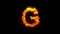 Beautiful lava stones letter G - burning hot orange - red character, isolated - object 3D illustration