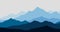 Beautiful layered blue mountain scenery animation