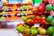 Beautiful layout of fruits in an Asian supermarket