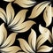 Beautiful leafy seamless pattern. Ornamental floral vector background. Elegant repat decorative backdrop. Vintage golden ornament