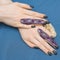 Beautiful leather fingers jewelry with gemtones