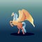 Beautiful Legend Pegasus Winged Horse Spread Wings Prancing Fantasy Creature Cartoon