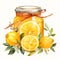 beautiful lemon jam jar clipart illustration