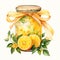 beautiful lemon jam jar clipart illustration