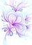 Beautiful light abstract background with lace flower bows blue lilac on white