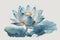 beautiful light blue Lotus watercolor no background