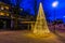 Beautiful lighted christmas tree in the streets of tilburg, The Netherlands, 10 December, 2019