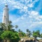 Beautiful lighthouse, lagoon and tropical palms Matara Sri Lank