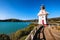 Beautiful lighthouse locate in Akaroa, New Zealand