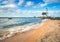 Beautiful lighthouse on the sea coast