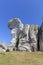 Beautiful limestone rock in Polish Jurassic Highland Krakow-Czestochowa Upland, Poland