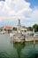 Beautiful Lindau Lion Statute in Harbour at Lake Constance, Bode