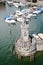 Beautiful Lindau Lion Statute in Harbour at Lake Constance, Bode