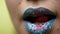 Beautiful and lips close-up. Fashion makeup