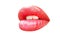 Beautiful lips. Mouth icon. Woman concept. Girl cosmetics. Lipstick kiss. Erotic pink lips. Female beauty. Make up
