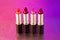 Beautiful lipsticks, cosmetics and make-up series