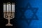 Beautiful lit hanukkah menorah