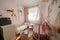Beautiful little cosy white kids room with two beds for girls kids