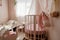 Beautiful little cosy white kids room with two beds for girls kids