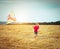 Beautiful little girl witha kite