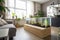 beautiful living room with aquarium and floating plants, creating natural habitat