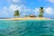 Beautiful lonely beach in caribbean San Blas island, Kuna Yala, Panama. Turquoise tropical Sea, paradise travel destination,