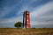 Beautiful lonely lighthouse in the field. Ukrainian steppe