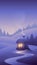 Beautiful lonely villa on the mountains and forests winter background