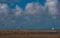 The beautiful long beach of Zeebrugge on the North Sea in Belgium in summer