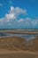 The beautiful long beach of Zeebrugge on the North Sea in Belgium in summer