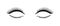 Beautiful long black false eyelashes. Eyelash extension symbol