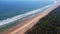 Beautiful long coast line with forestation arial drone view HD