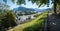 beautiful lookout place at Monchsberg hiking trail, with view to Salzach river and Salzburg old town