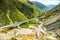 Beautiful lookout view of Arthur`s Pass Highway on Otira Viaduct, Arthur`s Pass National Park, Canterbury, New Zealand.