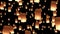 Beautiful Looped 3d animation of Floating Lanterns in Yee Peng Festival. Seamless. HD 1080