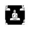 Beautiful lord buddha idol with meditation pose isolated on black background