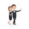 Beautiful loving couple spending time together and making selfie photo cartoon vector Illustration