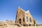Beautiful low angle view of the protestant german colonial church Felsenkirche in LÃ¼deritz / Luderitz in Namibia,