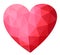 Beautiful low poly icon with crystal pink heart