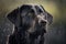 Beautiful loyal black Labrador Retriever. Sweet dog. Man\\\'s best friend portrait.